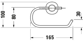 Duravit 99264600 - D-CODE matt fekete WC-papírtartó