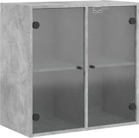 vidaXL betonszürke faliszekrény üvegajtókkal 68 x 37 x 68,5 cm