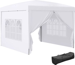 Outsunny Pavilon kb. 3x3m, vízlepergető Stabil Télálló Pop-up Összecsukható Pavilon, UV Védelem 50+, Összecsukható Rendezvény Sátor Kerteteg Nappali P