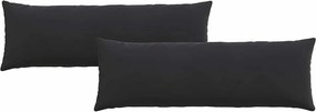 vidaXL Kanapé párnák 2 pcs Fekete 120 x 40 cm Bársonyos szövet