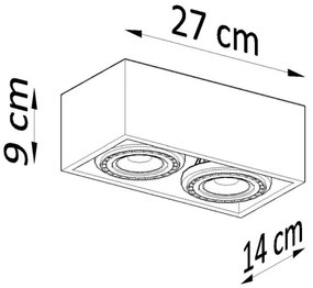 Sollux SL.0884 - Mennyezeti lámpa QUATRO 2xGU10/40W/230V beton