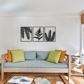 Fém fali dekoráció készlet 3 db-os 118x50 cm Yakomo – Wallity