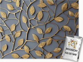 Fotótapéta Levelek Arany Absztrakt Falra Hálószoba Nappali 300x210