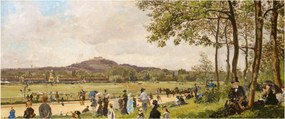 Kép - French 19th Century, Race Course at Longchamps, reprodukciók (120x50 cm)