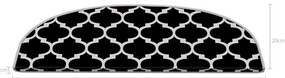 Fekete-fehér lépcsőszőnyeg szett 16 db-os 20x65 cm Madalyon – Vitaus