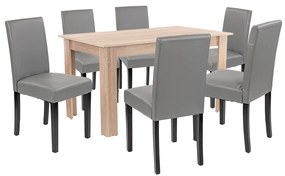 Leon 6+1 étkező garnitúra sonoma tölgy-szürke
