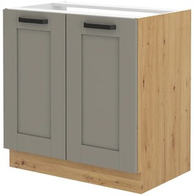 Alsó konyhaszekrény a mosogató alá Lucid 80 ZL 2F BB (artisan tölgy + claygrey). 1045481