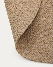 Bézs kerek kültéri-beltéri szőnyeg újrahasznosított szálakból ø 150 cm Despas – Kave Home