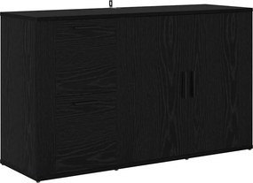 vidaXL fiókkal Musta tammi 100 x 33 x 59,5 cm Faanyag