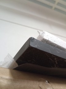 AKCIÓ Fekete étkezőasztal RAMOD 100x60 cm, márvány dekor, II. osztály