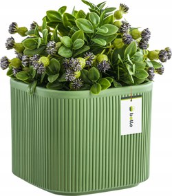 Virágcserép kerámia fedél Zöld 14,5 cm H13,5 cm Mat Modern Stílusos