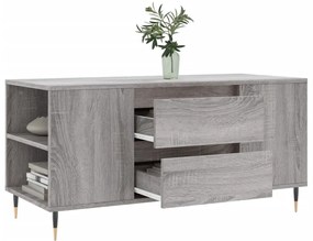 szürke sonoma színű szerelt fa dohányzóasztal 102x44,5x50 cm