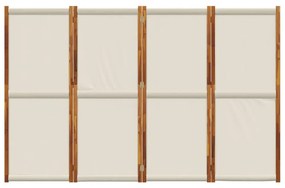 világosszürke 4 paneles térelválasztó 280 x 180 cm