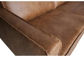 Barna bőrutánzat sarokkanapé (jobb oldali-L alakú) Rodeo – WOOOD