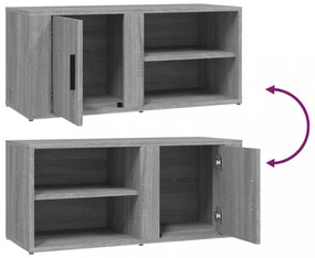 szürke sonoma színű szerelt fa TV-szekrény 80x31,5x36 cm