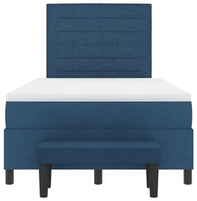 Box Spring Ágy Matraccal és Pad Kék 120x190 cm Szövet
