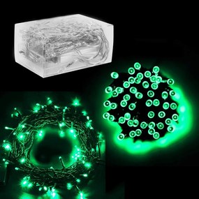 50 LED-es elemes fényfüzér, zöld, 5 m