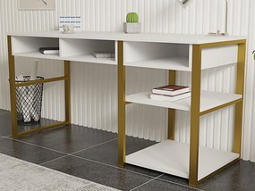 PC asztal Emo (fehér + arany). 1089352