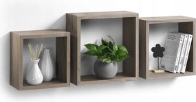 Akasztós Polc Dekoratív Kocka Bézs Dekoratív x3