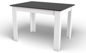 MADO fekete étkezőasztal fehér lábakkal 120x80