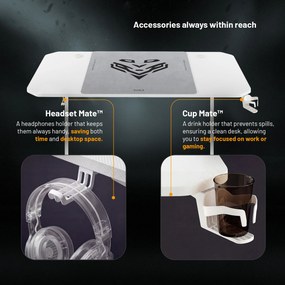 X-Mate fehér irodai és gamer íróasztal, 160x75x75 cm, Doablo Chairs