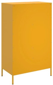 mustársárga acél tálalószekrény 68 x 39 x 113 cm