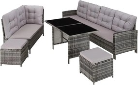 Avenberg BARLETTA Nagy luxus kerti rattan szett - szürke/világosszürke