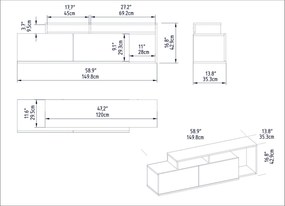 TV szekrény Nexera - Walnut, Black