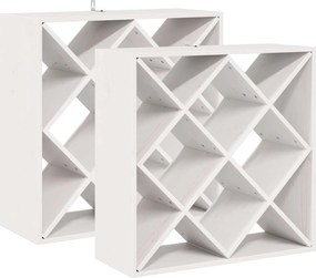 vidaXL Borágas 2 pcs Fehér 62 x 25 x 62 cm Tömör fenyőfa