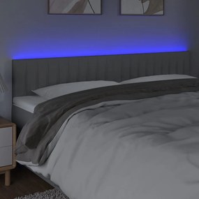 világosszürke szövet LED-es fejtámla 180x5x78/88 cm
