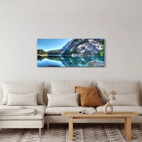 Egy alpesi tó képe (120x50 cm)