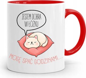 Bögre Piros Vicces Jó Vagyok nyomott mintával fotóval