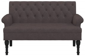 sötétbarna szövetpad háttámlával 120 x 62 x 75,5 cm
