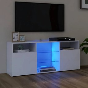 Fehér TV-szekrény LED lámpákkal 120 x 30 x 50 cm