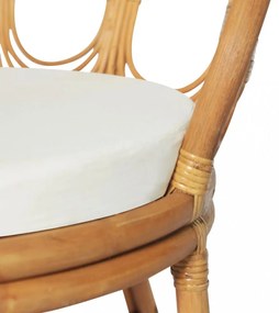 világosbarna természetes rattan és vászon étkezőszék párnával