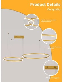 Immax NEO 07218L - LED dimmelhető FINO csillár 93W/230V 60/80cm arany Tuya+DO