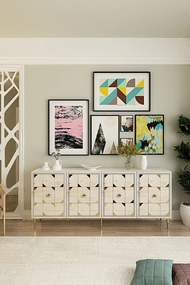 Moka 180 - White, Travertine, Gold