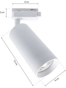 Spotlámpa sínrendszerrel MICA 3xGU10/25W/230V fehér