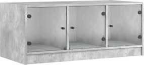 vidaXL betonszürke dohányzóasztal üvegajtókkal 102 x 50 x 42 cm