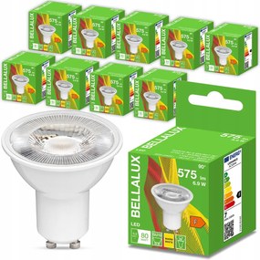 10x Led izzó Halogén GU10 6,9W 80W 2700K 36D