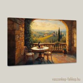 Toszkán terasz kilátással – Prémium falikép 60x40 cm