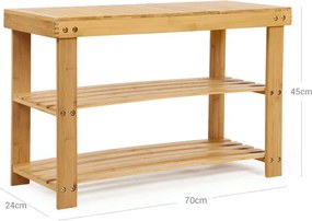 Cipőtartó, bambusz, natúr, ABO-E1004 NAT