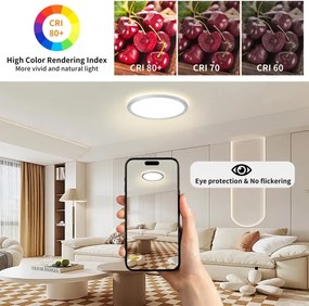 Brilagi - LED fürdőszobai mennyezeti lámpa ULTRA SLIM LED/18W/230V átmérő 30 cm ezüst IP54