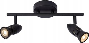 Mennyezeti lámpa dupla fekete 2 db klasszikus mozgatható spotlámpa 32 cm Lucide