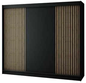 Ruhásszekrény 250 cm Ladonna (matt fekete). 1045679