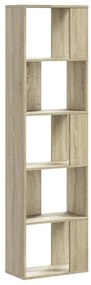 5 szintes sonoma tölgy szerelt fa könyvespolc 45x23,5x162,5 cm