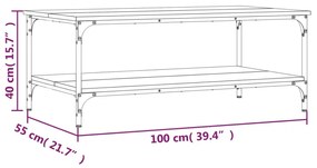 fekete szerelt fa dohányzóasztal 100 x 55 x 40 cm