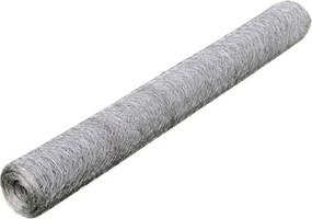 vidaXL ezüst horganyzott acél csirkeháló drótkerítés 25 x 0,75 m
