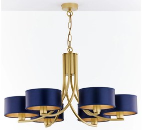 Jupiter 2095 - Láncos csillár ARTHUR 6xE27/15W/230V kék/arany