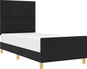 vidaXL Ágykeret fejtámlával Fekete 80 x 200 cm szövet